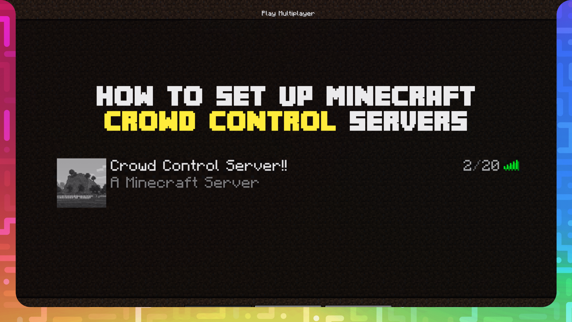 Setting up a Crowd Control enabled Minecraft server with Grryno